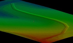 Image of 3D Machine Control File for Trapezoidal Waterway designed using Agren’s WaterwayBuilder