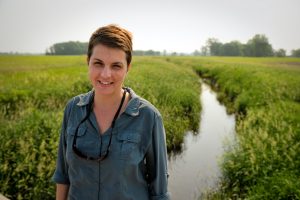 June 7, 2011; Biological Sciences professor Jennifer Tank at a stream ecology field research site in Kosciusko County, Indiana...Photo by Matt Cashore/University of Notre Dame